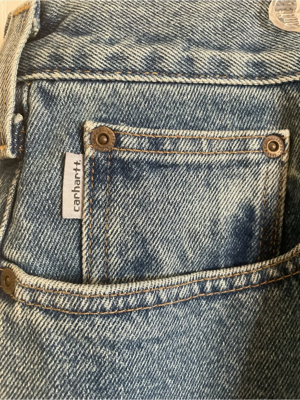 NWT Carhartt B460 LVB Relaxed Fit Straight Leg Jeans Men 42x34 Light Wash
